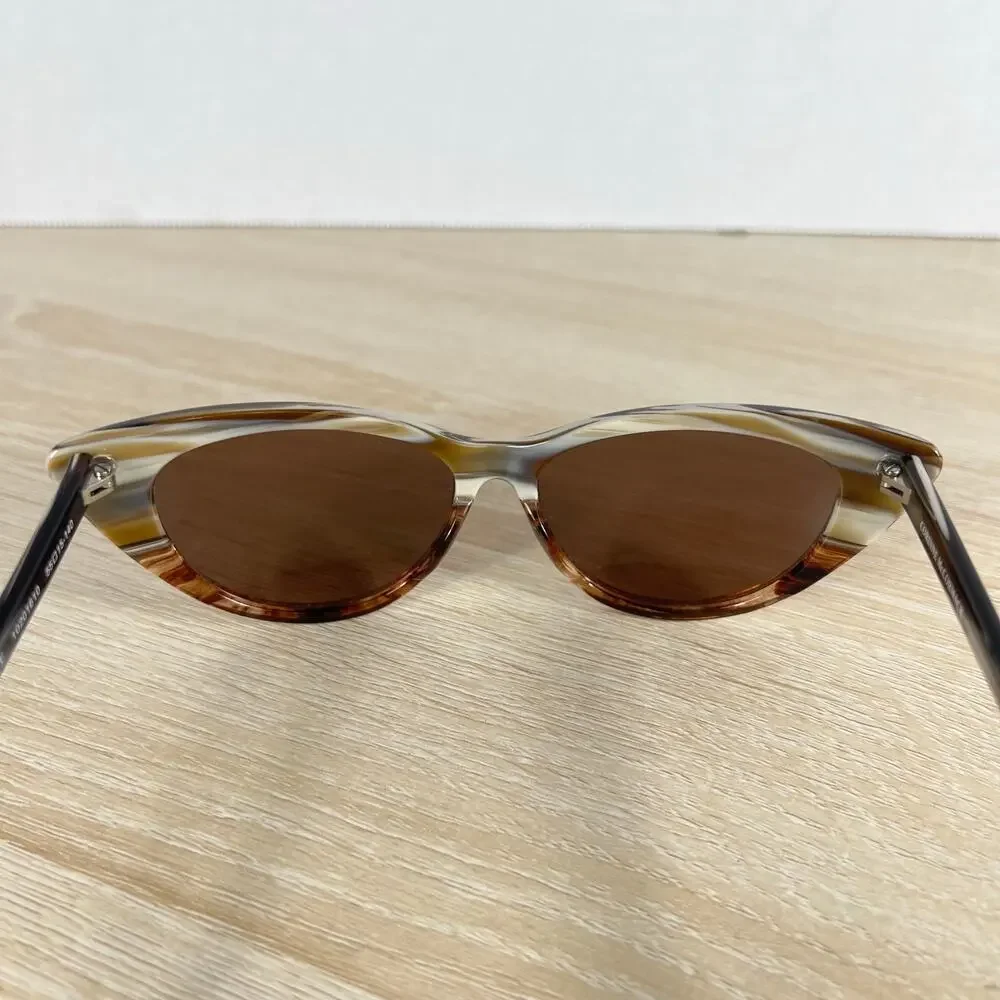 Corinne McCormack Annette 10201610 Sunglasses Striped Brown White 55-15-140